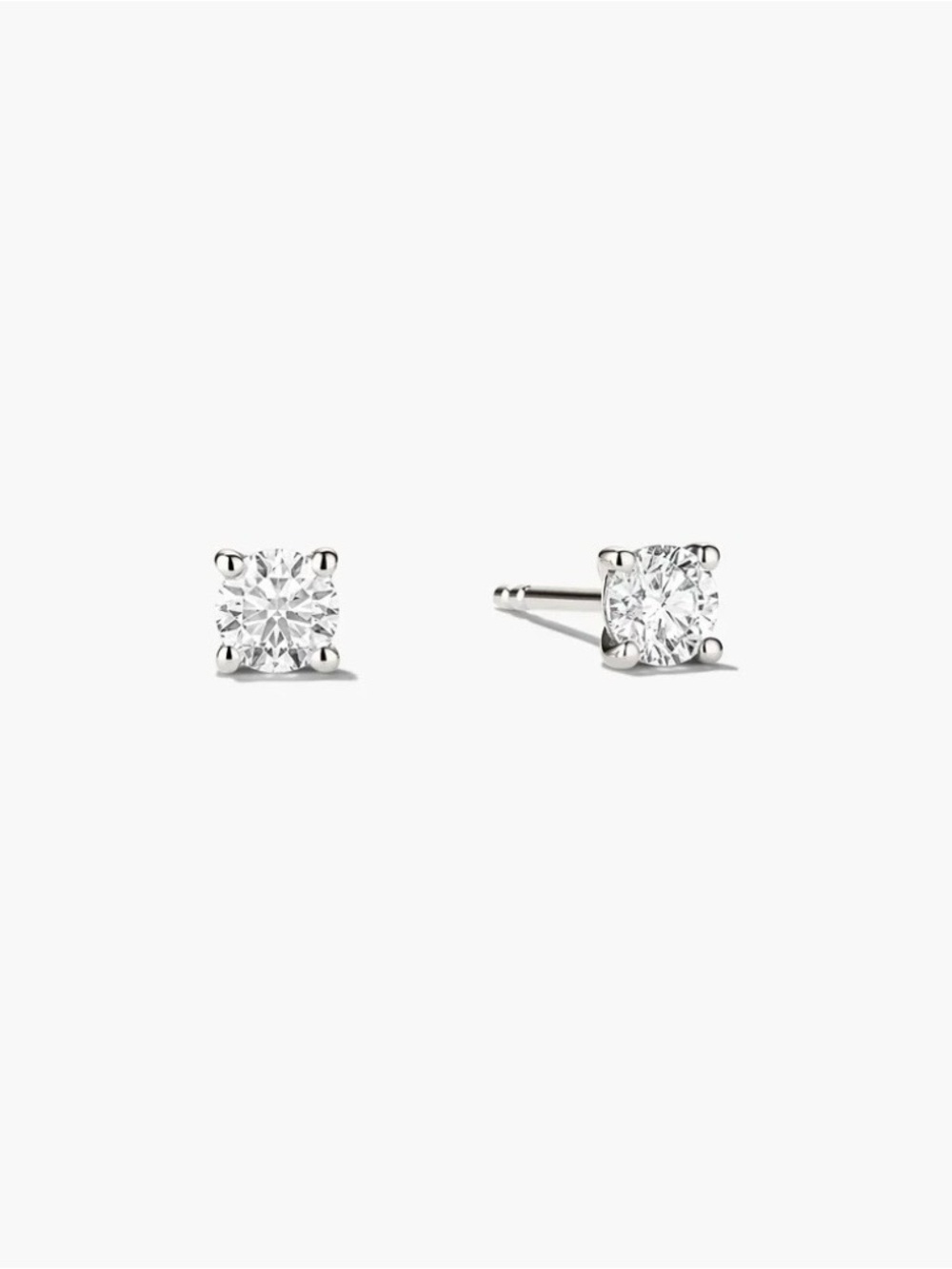 Mejuri White Diamond Stud Earrings in Silver